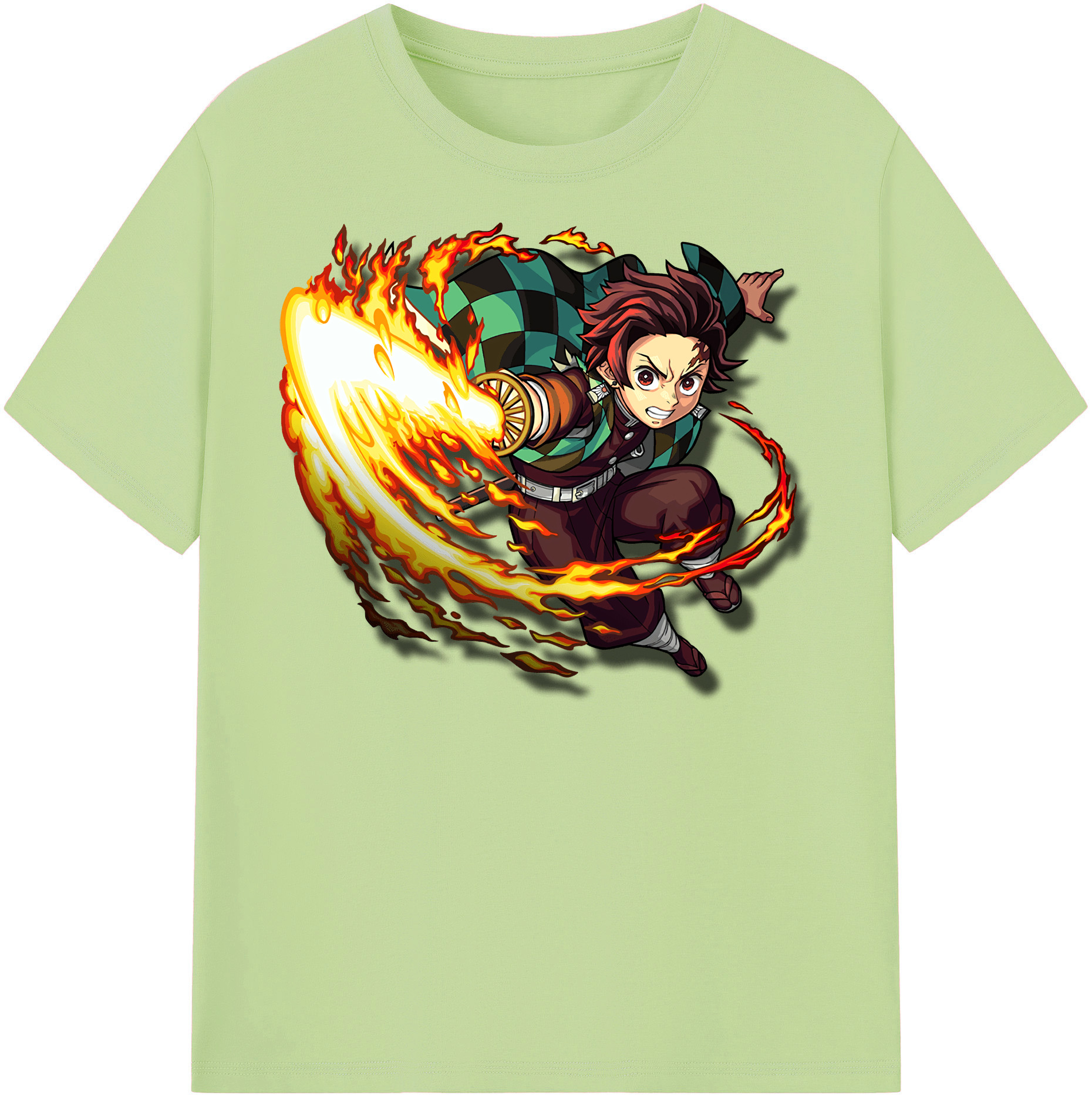 （画像用） 鬼滅の刃 竈門 炭治郎／かまど たんじろう Kamado Tanjirou 綿100％半袖Tシャツ（フロントプリント）